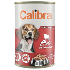 Calibra Dog Conserva Beef Liver and Vegetables in Jelly 1240 g New