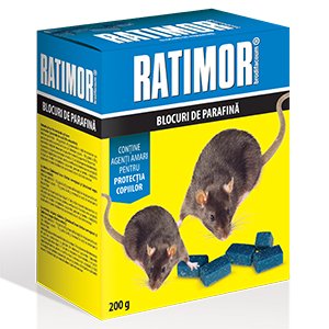 Ratimor Brodifacoum Wax Block 5g/200 g (29 ppm) - albastru