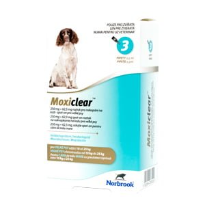 Moxiclear Dog L 2.5 ml(10-25KG) x 3 pipete (albastru)