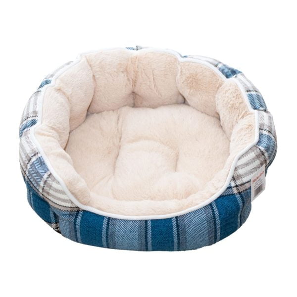 CULCUS PENTRU CAINI SI PISICI PANZA/PLUSH CAROURI-BEJ 53 X 47 X 18 CM/ 9349-2002D