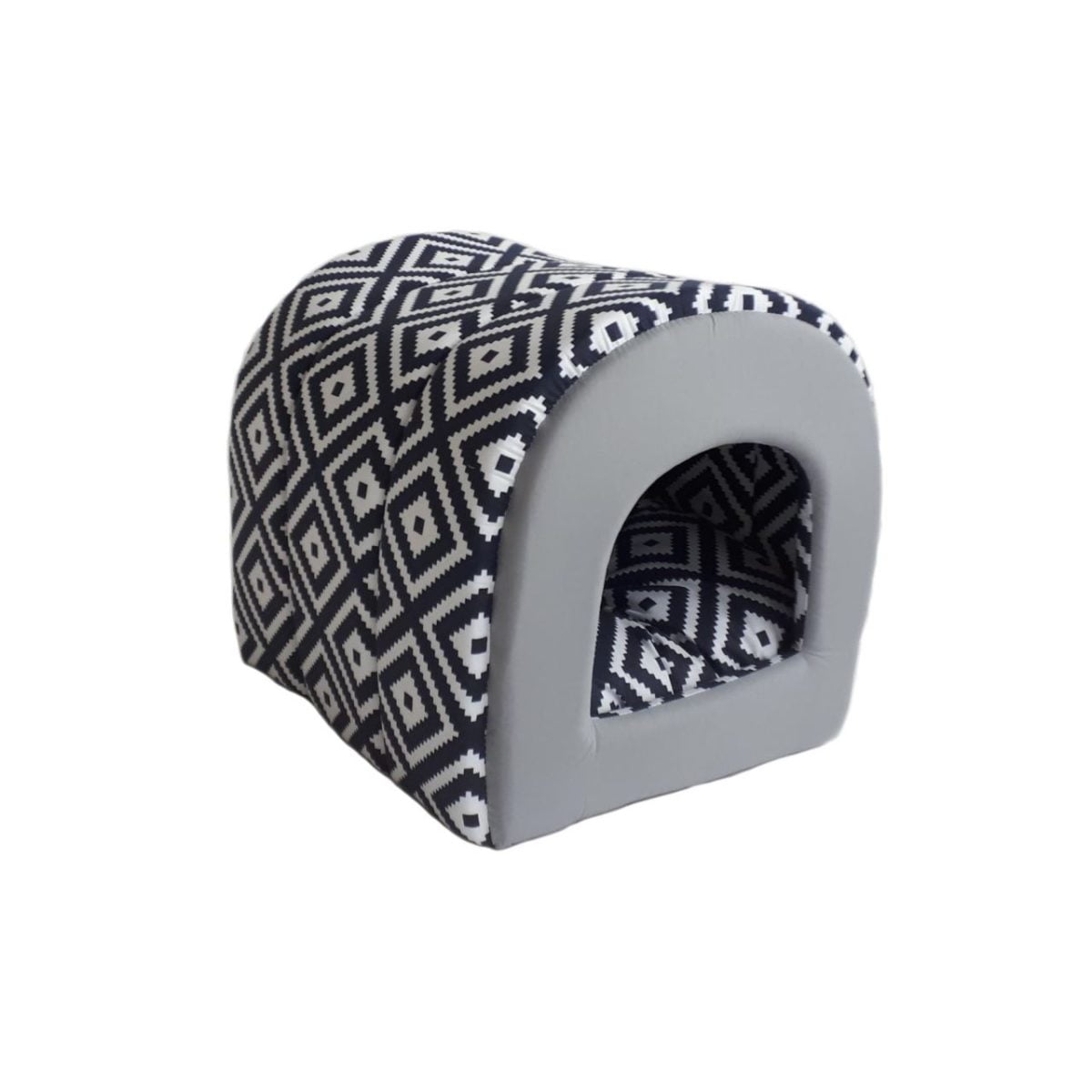 Culcus textil pentru caini si pisici tunel black-white 42x38x38/60005912