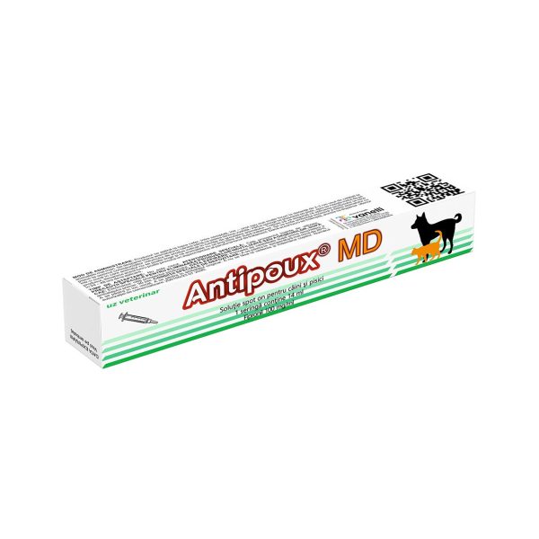 Antipoux md solutie spot-on caini si pisici seringa 14ml