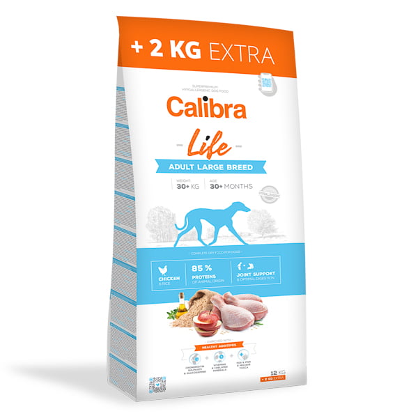 Calibra Dog Life Adult Large Breed Chicken 12 plus 2 kg