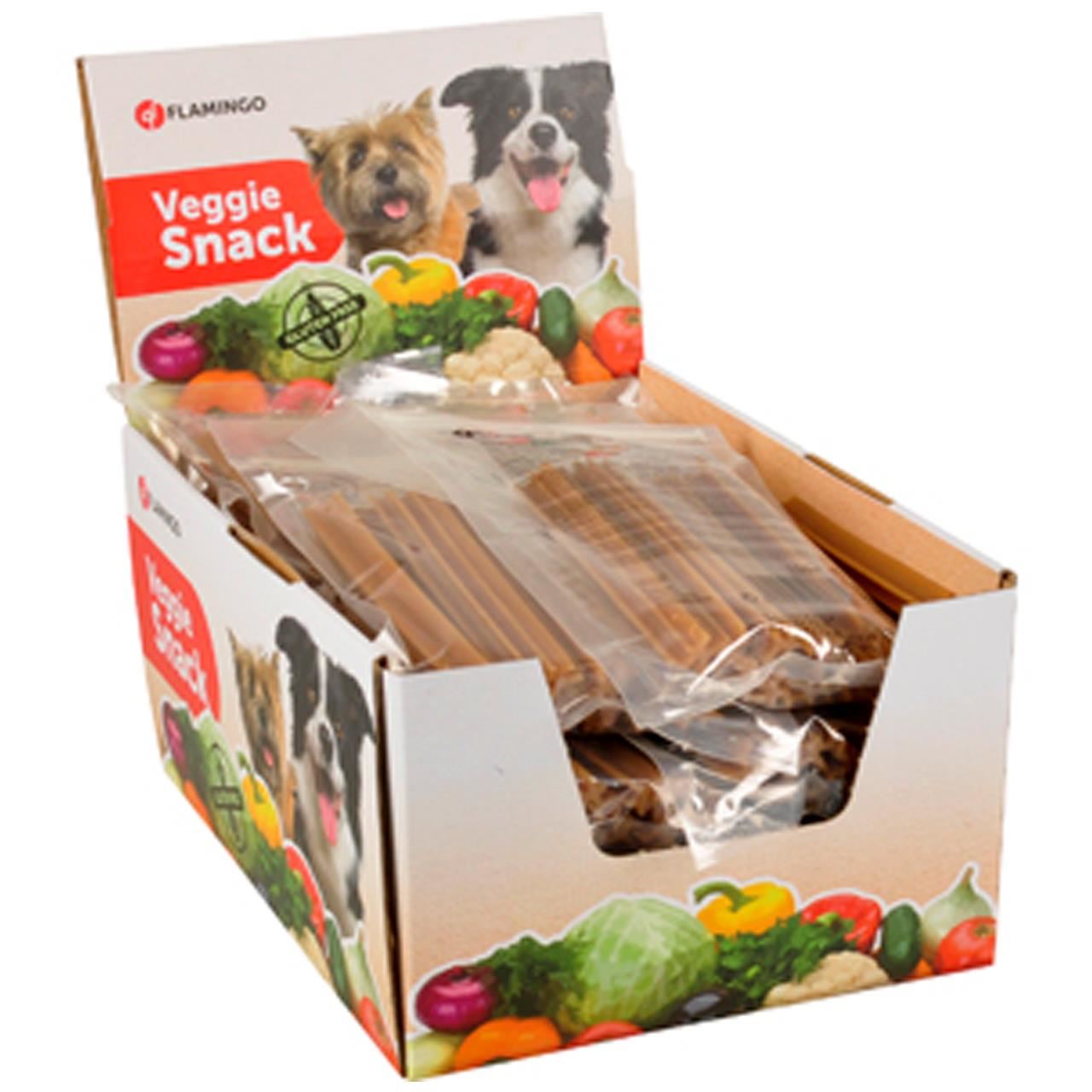 RECOMPENSE PENTRU CAINI FLAMINGO VEGGIE STICKS ROD NATURE 12CM MIX DISPLAY (12 BUC/PLIC) 192 BUC/SET