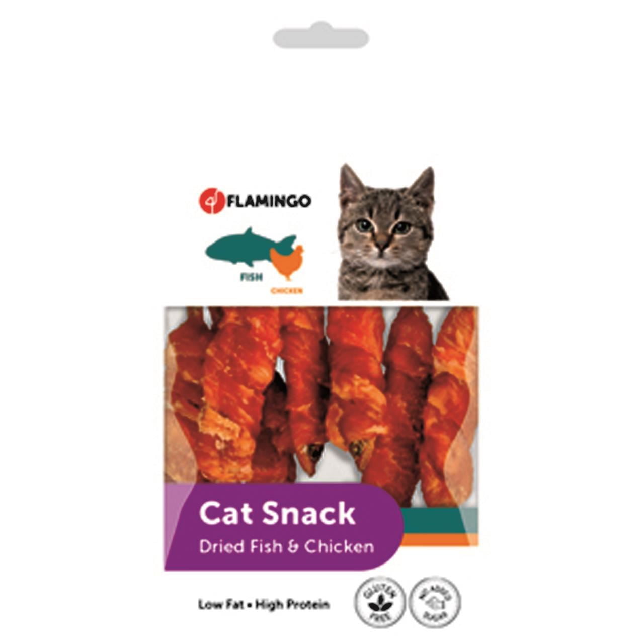 RECOMPENSE PENTRU PISICI FLAMINGO SNACK PESTE SI PUI 50G