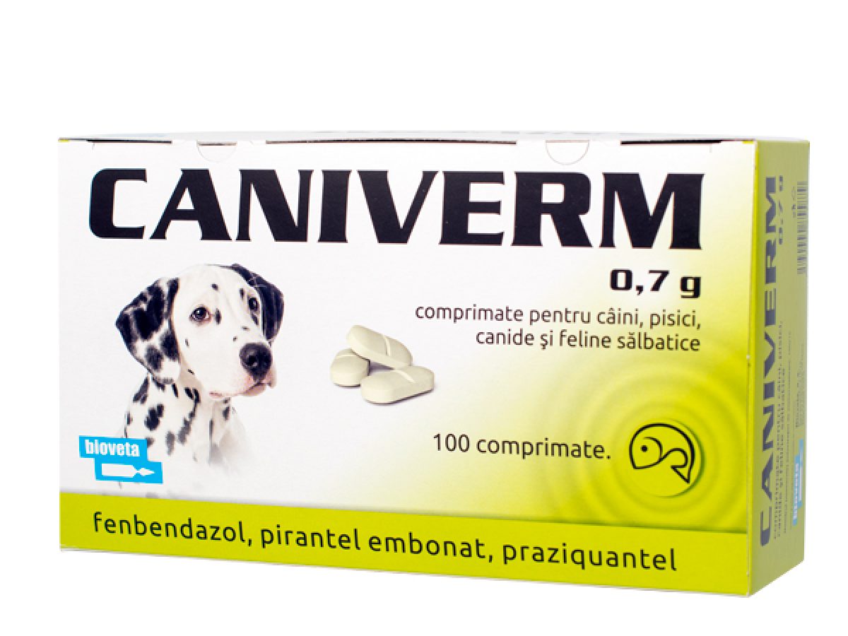 Caniverm palatabil 0.7 g 100 tablete - Farmacia Veterinara
