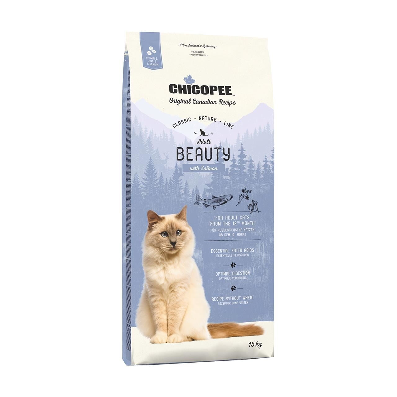 HRANA USCATA PENTRU PISICI SUPER-PREMIUM CHICOPEE CAT CNL ADULT BEAUTY SALMON 15KG/5278115