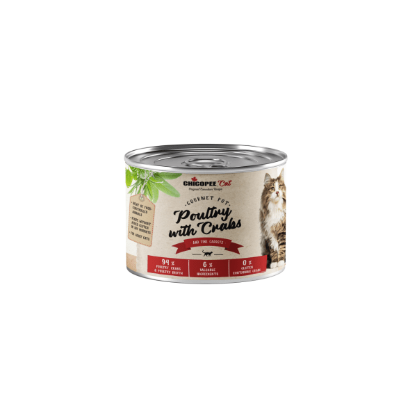 HRANA UMEDA PENTRU PISICI SUPER-PREMIUM CHICOPEE PUI&CRABI PATE 200G/H5083