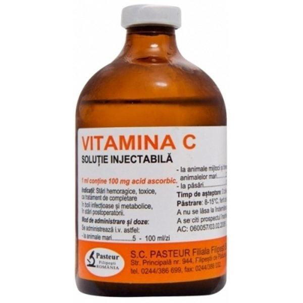 Solutie injectabila multispecie vitamina c 10% fp 100ml