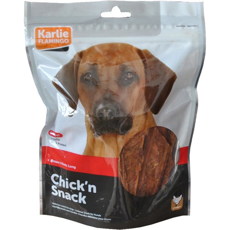 RECOMPENSE PENTRU CAINI FLAMINGO SNACK HAPKI PIEPT PUI LONG FILLETS 400G