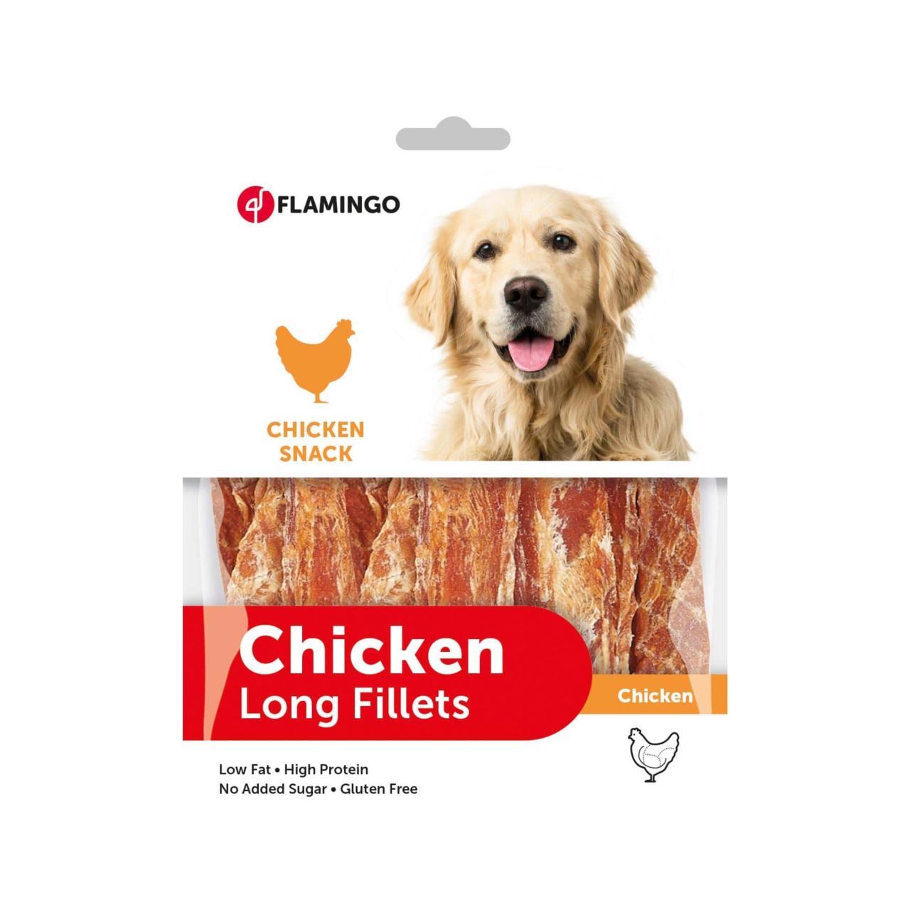 RECOMPENSE PENTRU CAINI FLAMINGO SNACK HAPKI PIEPT PUI LONG FILLETS 170G