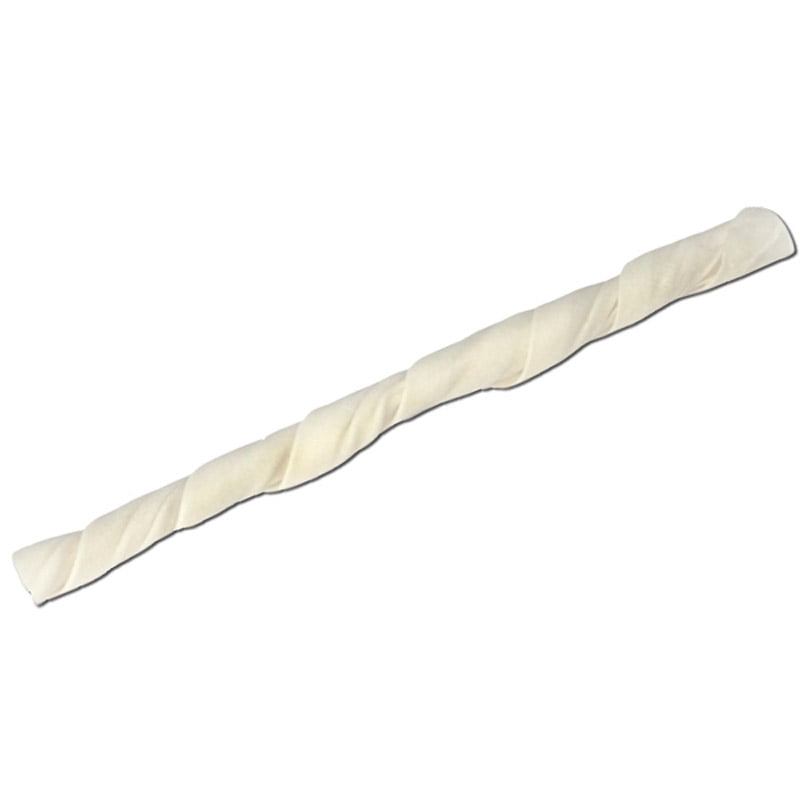 RECOMPENSE PENTRU CAINI BATON ALB PIELE RASUCIT 6MM 100/SET