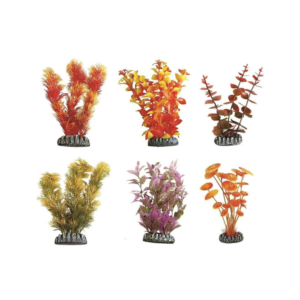 Decor acvariu planta cuba multicolor s 9.2x3.8x9.5cm (6 buc/set)/406397
