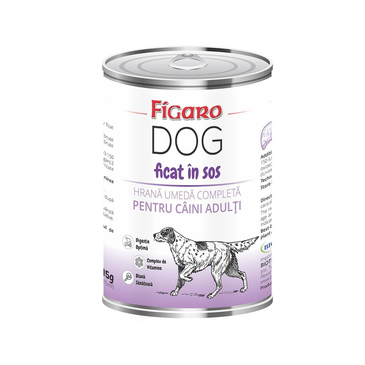 HRANA UMEDA PENTRU CAINI FIGARO DOG FICAT IN SOS CONSERVA 415G