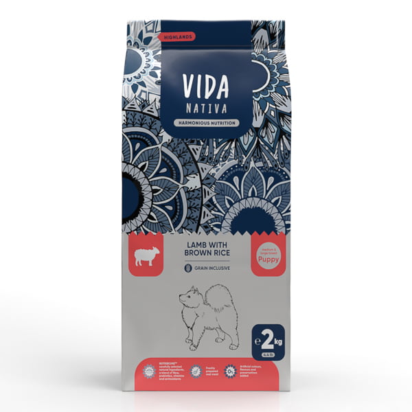 Vida Nativa Highlands Lamb with Brown Rice Puppy Medium & Large Breed 2 kg