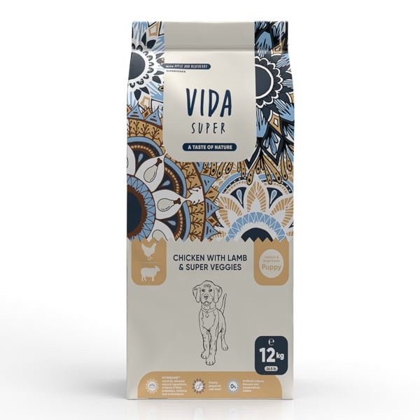Vida Super Chicken with Lamb & Super Veggies Puppy Medium & Large Breed 12 kg