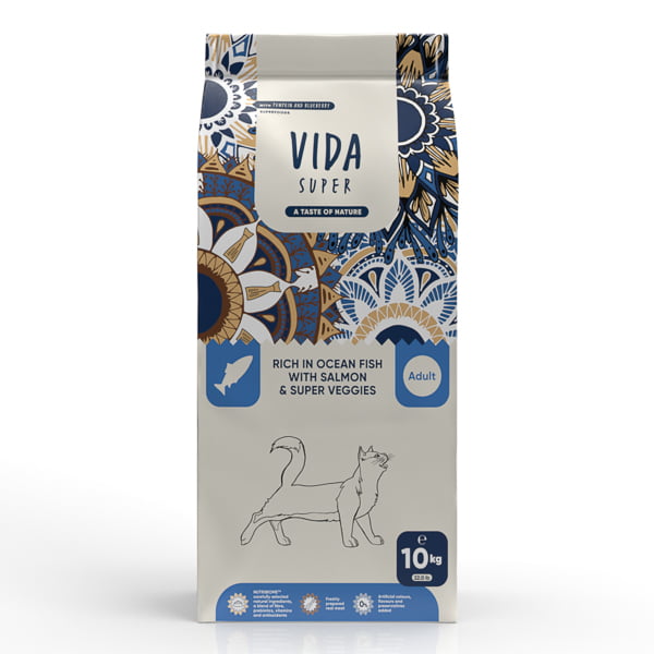 Vida Super Rich in Ocean Fish with Salmon & Super Veggies Adult Cat 10 kg