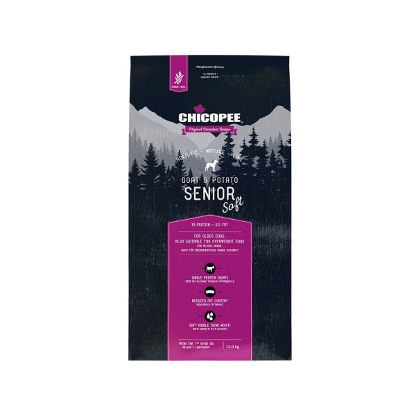 HRANA USCATA PENTRU CAINI SUPER PREMIUM CHICOPEE HOLISTIC NATURE LINE SOFT SENIOR GOAT&POTATO 12 KG