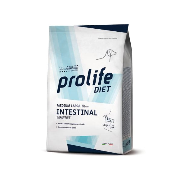 DIETA VETERINARA USCATA PROLIFE INTESTINAL SENSIBIL PENTRU CAINI DE TALIE MEDIE/MARE 2 KG