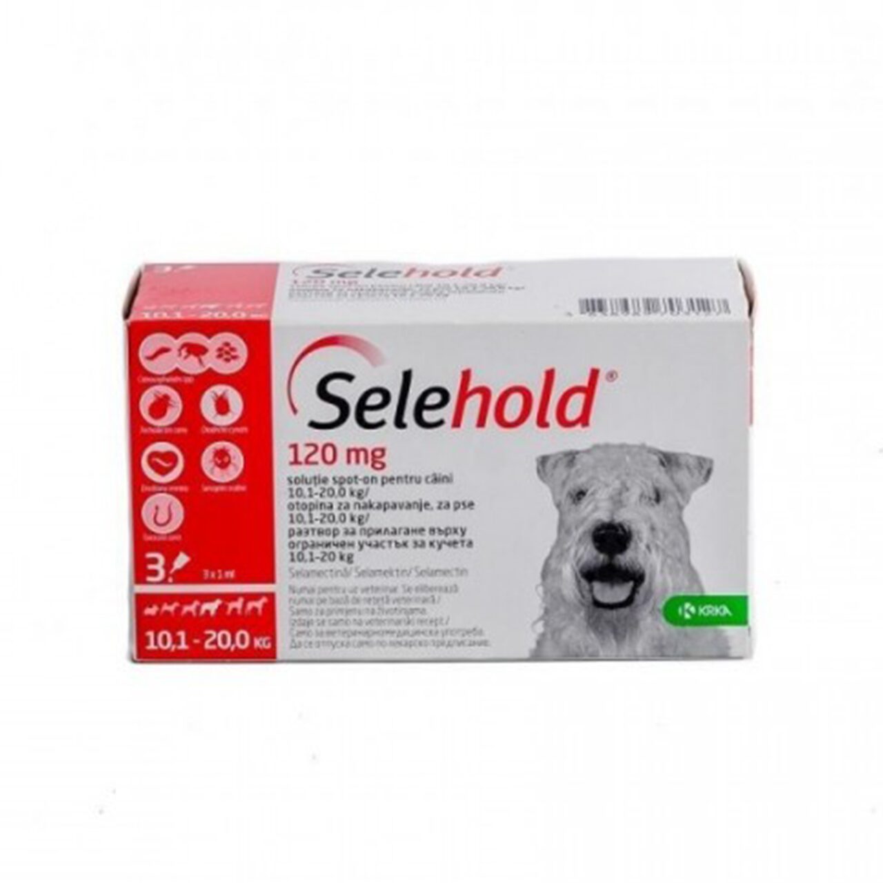 Antiparazitar pentru caini selehold 120 mg(10,1-20 kg) 3*1 ml