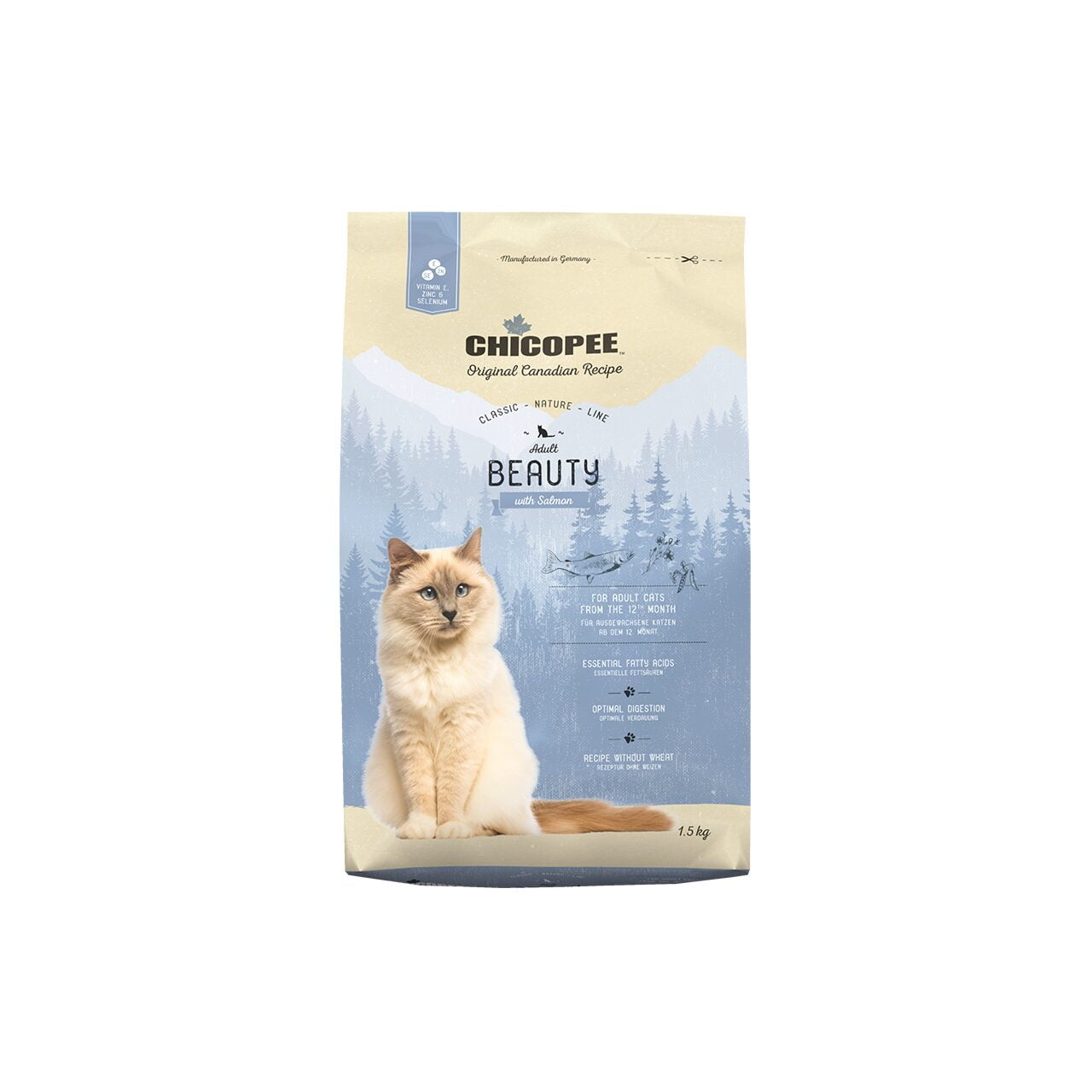 HRANA USCATA PENTRU PISICI SUPER PREMIUM CHICOPEE CNL ADULT BEAUTY SALMON 1.5KG