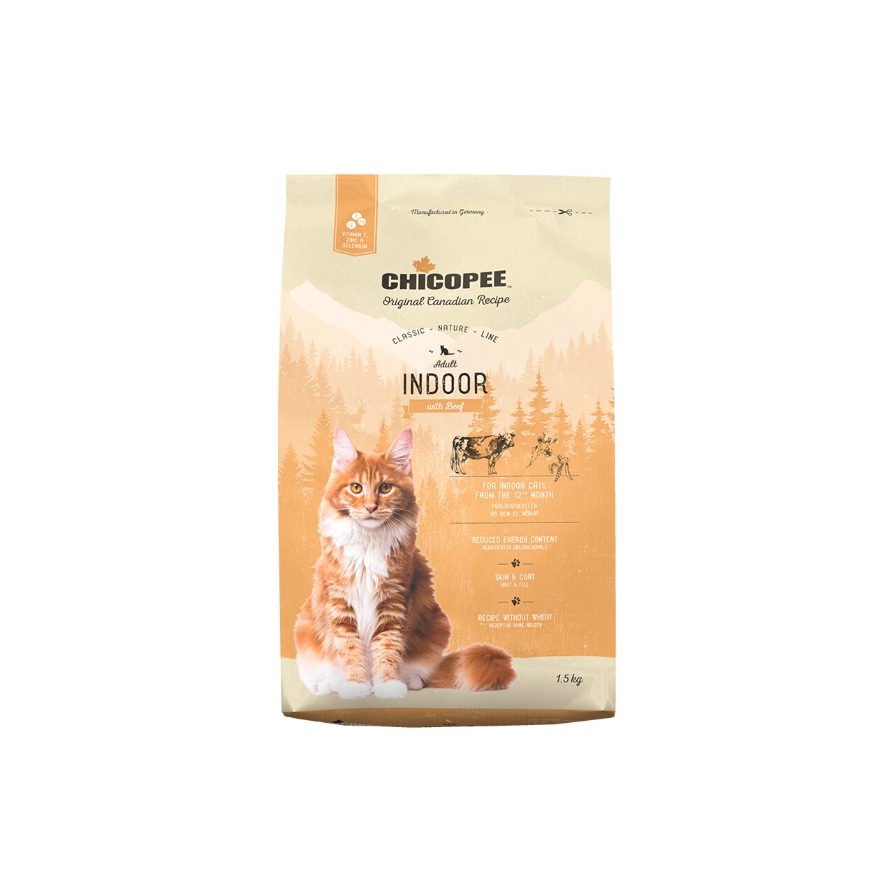 HRANA USCATA PENTRU PISICI SUPER PREMIUM CHICOPEE CNL ADULT INDOOR BEEF 1.5KG