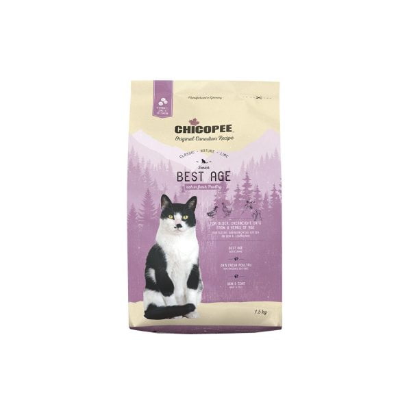 HRANA USCATA PENTRU PISICI SUPER PREMIUM CHICOPEE CNL SENIOR BEST AGE POULTRY 1.5KG