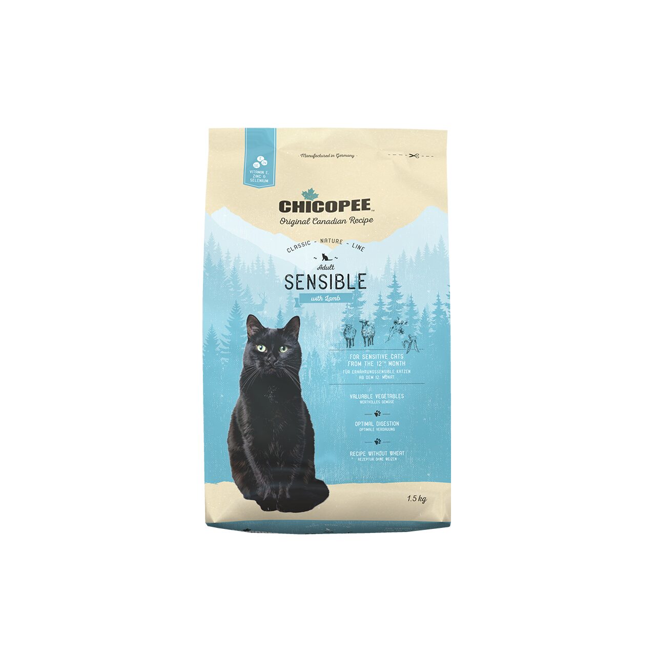 HRANA USCATA PENTRU PISICI SUPER PREMIUM CHICOPEE CNL ADULT SENSIBLE LAMB 1.5KG