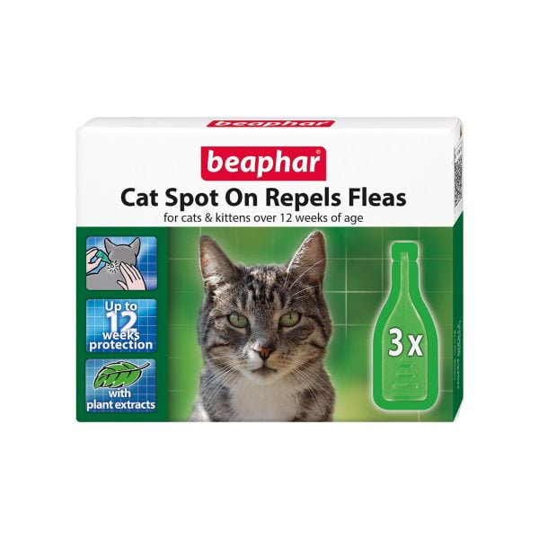 BEAPHAR VETOPURE SPOT-ON REPELS FLEAS PIPETE ANTIPARAZITARE PENTRU PISICI (3PIP/CUT) / 17812