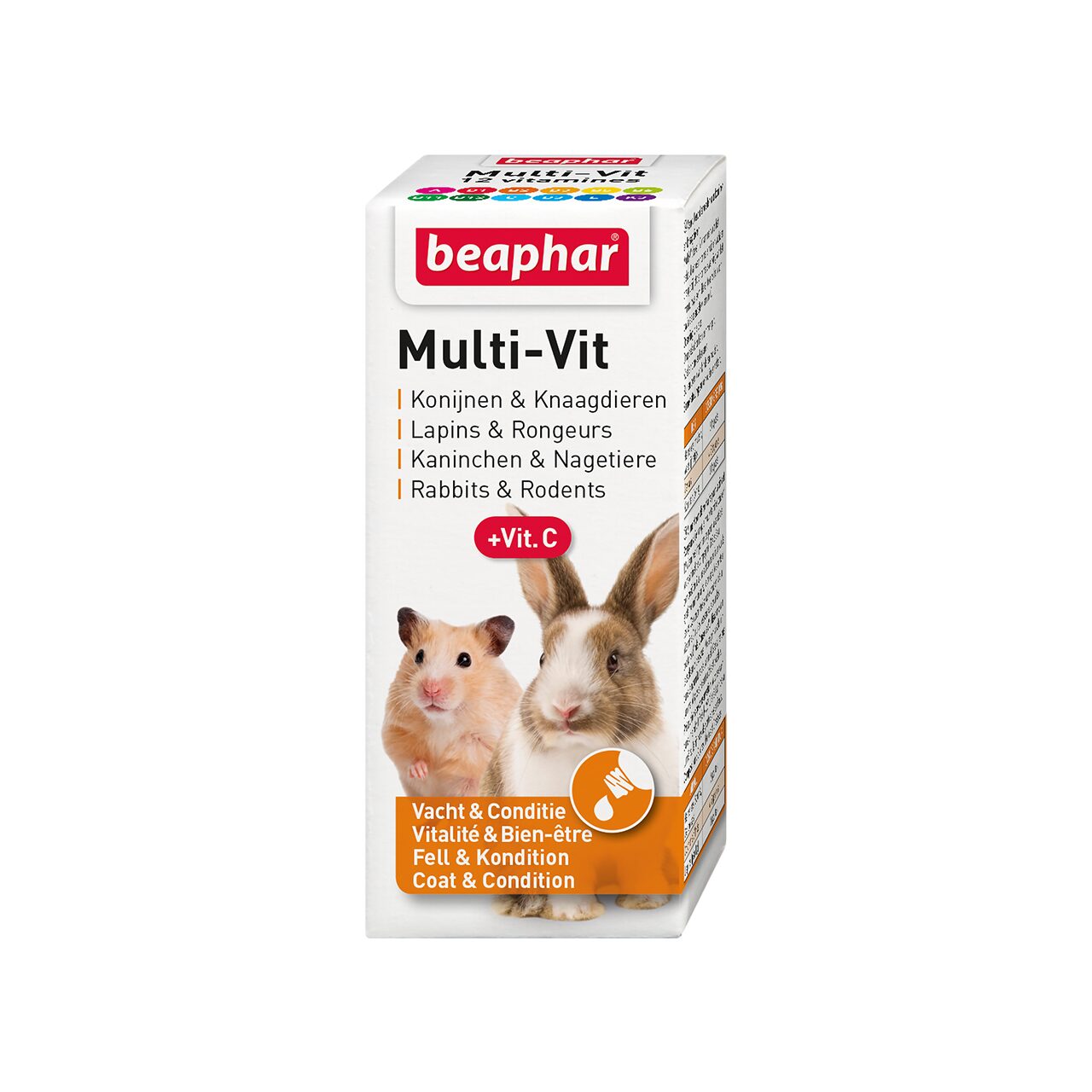 SUPLIMENT PENTRU IEPURI SI ROZATOARE MULTI-VIT LIQUID BEAPHAR 20ML