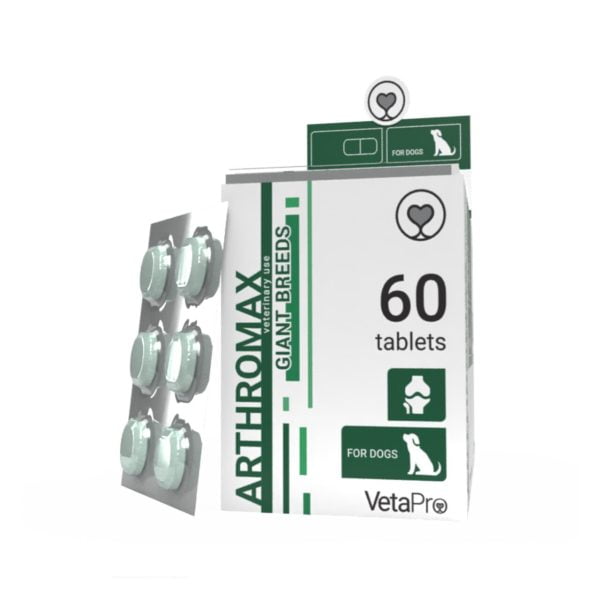 VETAPRO ARTHROMAX 60TAB/CUT SUPORT ARTICULATII SI CARTILAJE CAINI RASE GIGANTICE