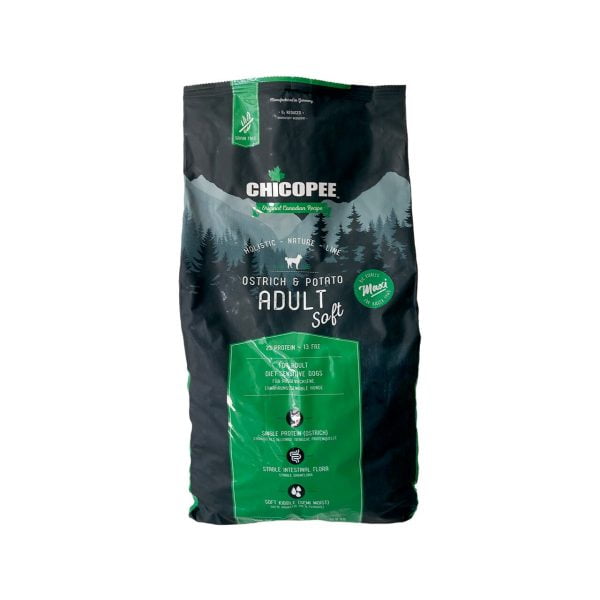 HRANA USCATA PENTRU CAINI SUPER PREMIUM CHICOPEE HNL SOFT MAXI ADULT OSTRICH&POTATO 12KG
