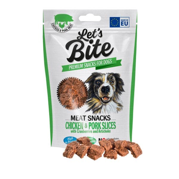 Let's bite meat snacks. chicken & pork slices with cranberries 80 g