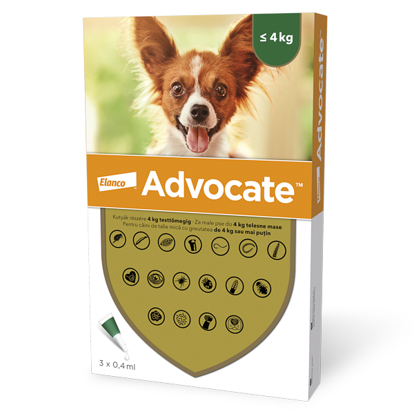 Advocate Dog 0-4 kg x 3 pipete