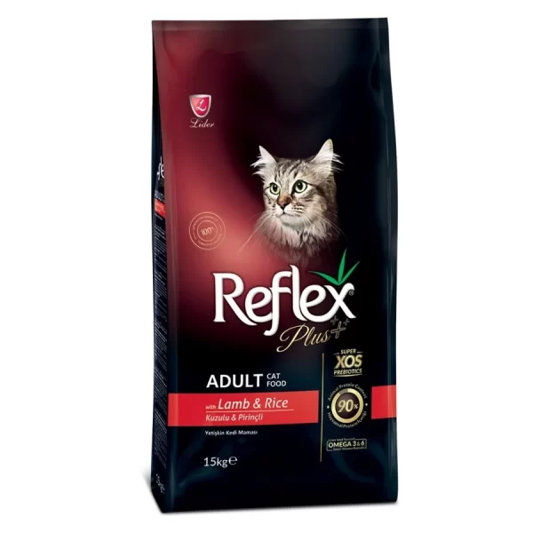 Mancare uscata pentru pisici, Reflex Plus Adult Cat Miel si Orez 15 kg