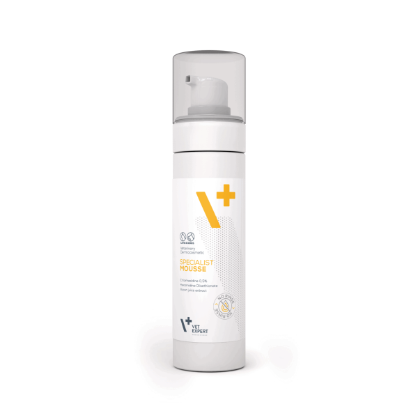 Sampon spumant VET EXPERT SPECIALIST, 150 ml, pentru câini și pisici, fără clătire, fără parfum