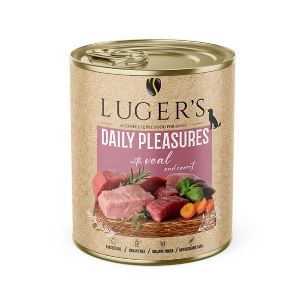LUGER'S HRANA UMEDA CONSERVA CAINI CU VITEL & MORCOV 800G