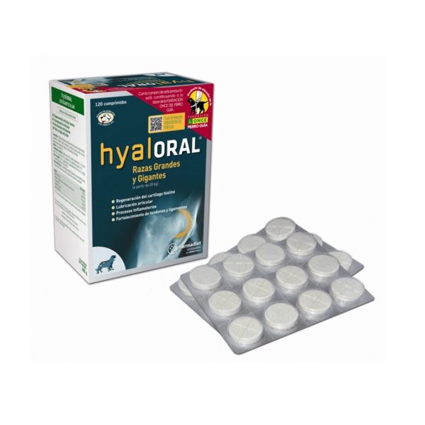 SUPLIMENT PENTRU CAINI DE TALIE MARE HYALORAL (BLISTER x 12TABLETE)