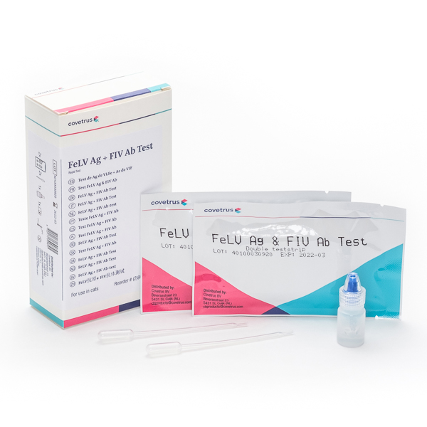 Test rapid combi FeLV Ag FIV Ab (Leukemia   Imunodeficienta) (pisici)