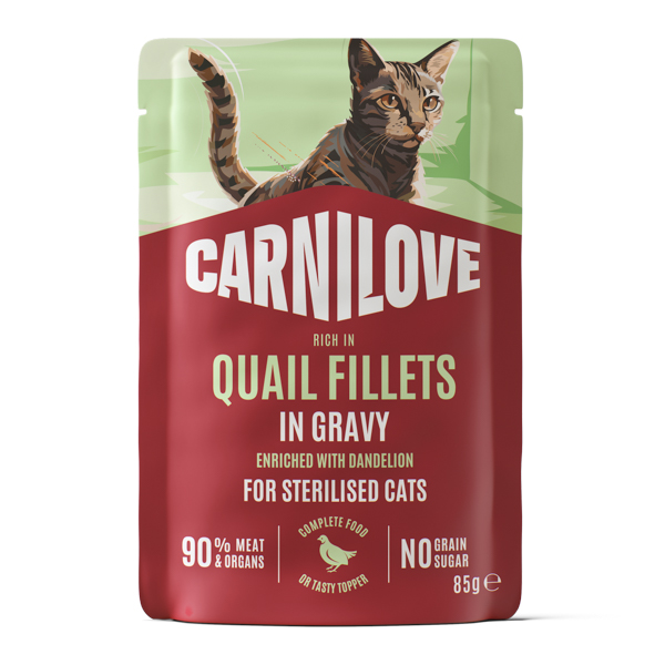 Carnilove Cat Pouch Gravy Quail & Dandelion Sterilised 85 g