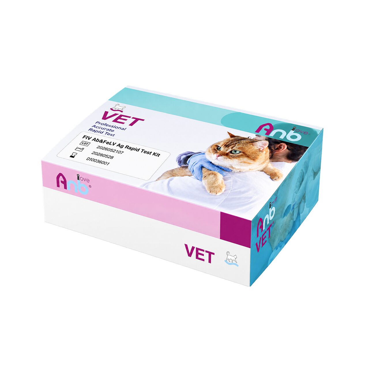 ANBIO KIT TEST RAPID FIV ANTICORPI (Ab)/FeLV ANTIGEN (Ag) PISICI 10/SET