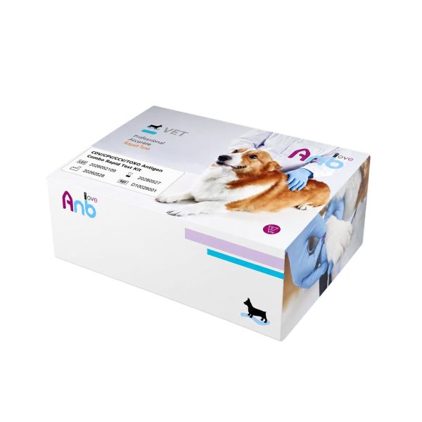 ANBIO KIT TEST RAPID COMBO CDV/CPV/CCV/TOXO ANTIGEN (Ag) CAINI 10/SET
