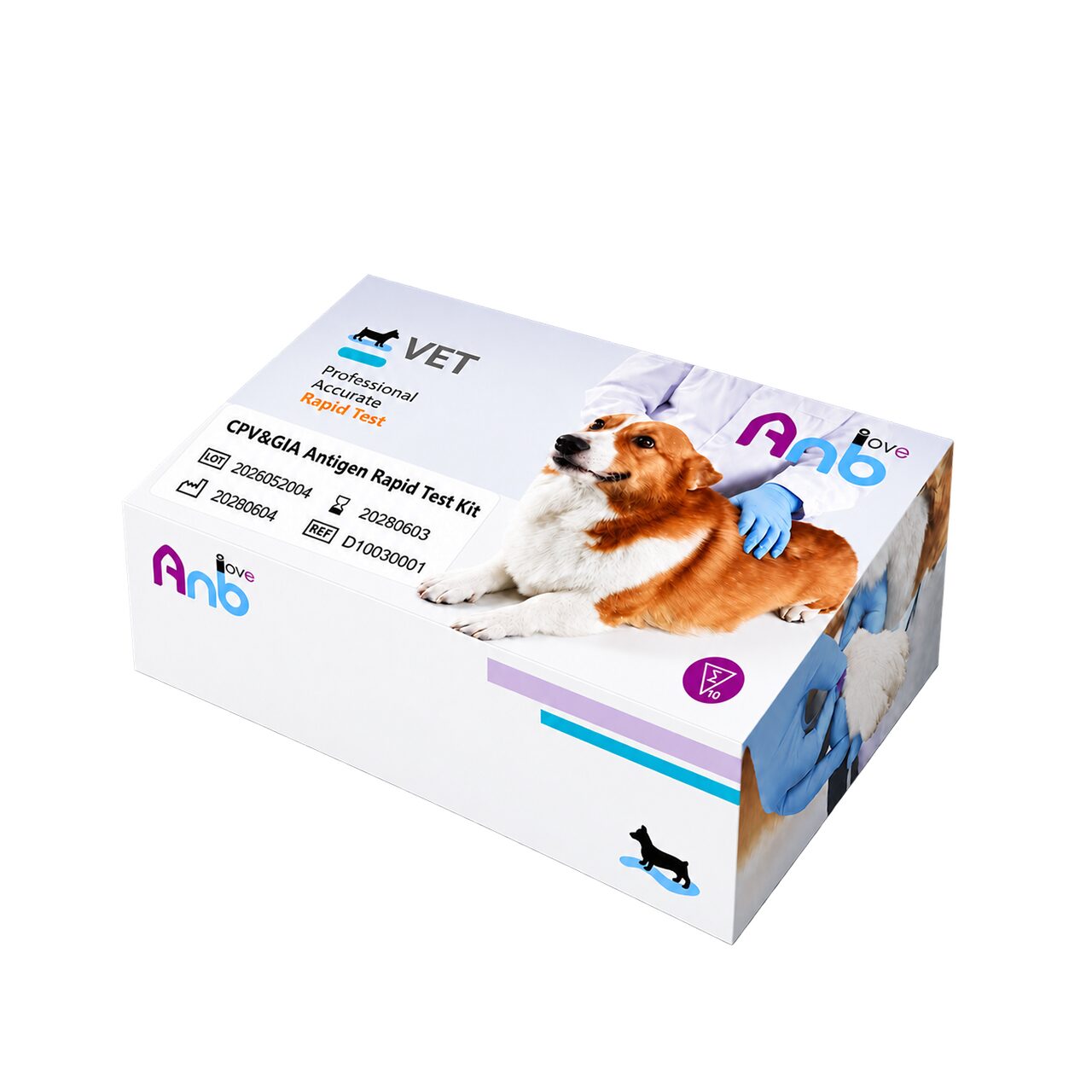 ANBIO KIT TEST RAPID CPV/GIA ANTIGEN (Ag) 10/SET